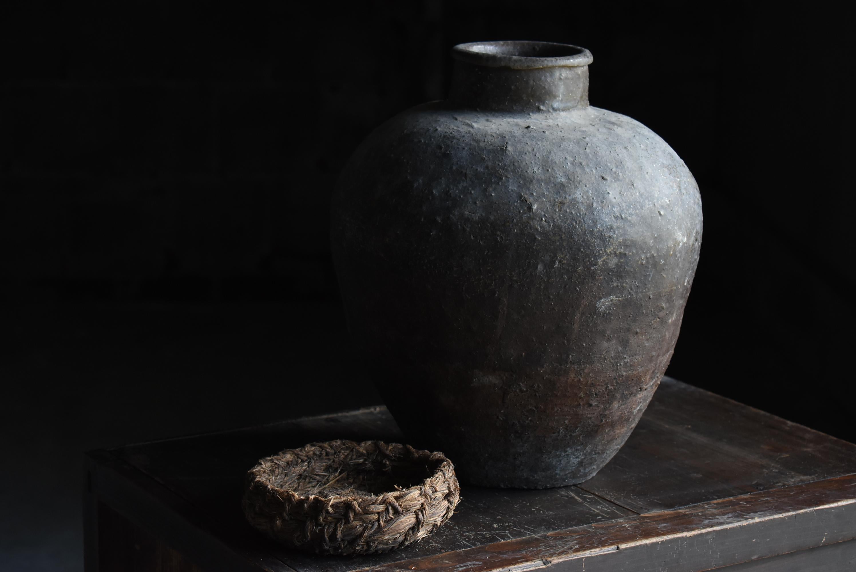 Japanese Antique Wabi-Sabi Pottery Vase 1800s-1860s / Tsubo 8