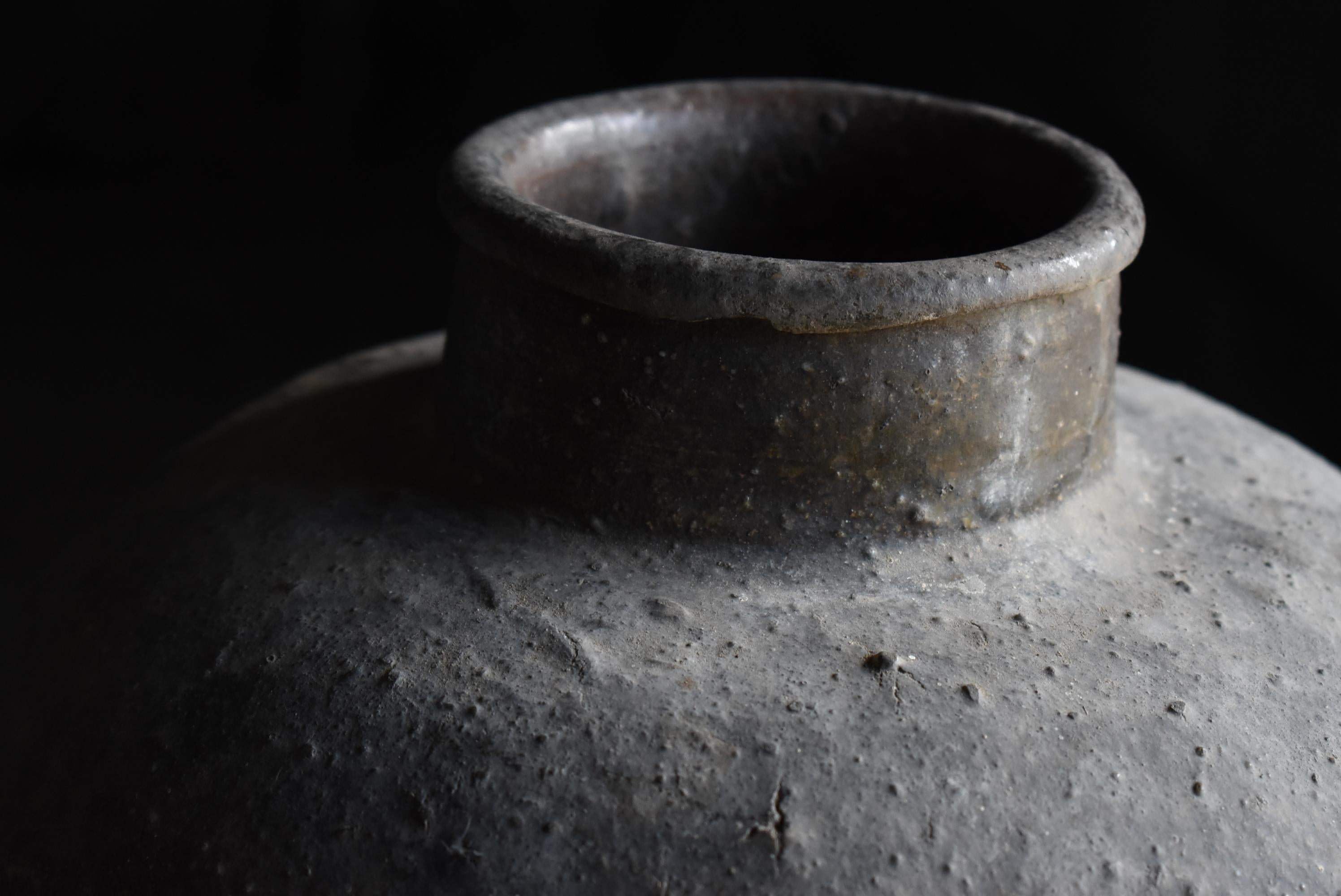 Japanese Antique Wabi-Sabi Pottery Vase 1800s-1860s / Tsubo 9