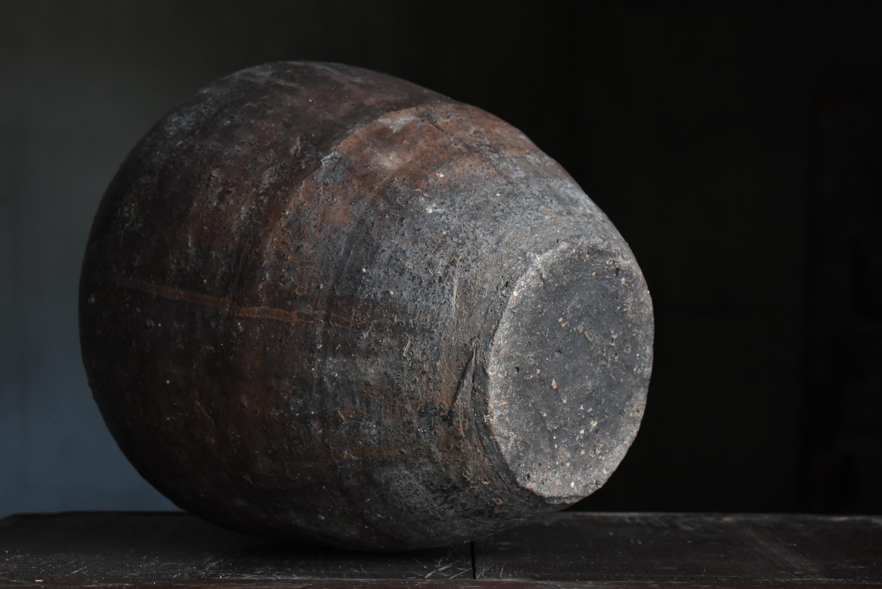 Japanese Antique Wabi-Sabi Pottery Vase 1800s-1860s / Tsubo 12