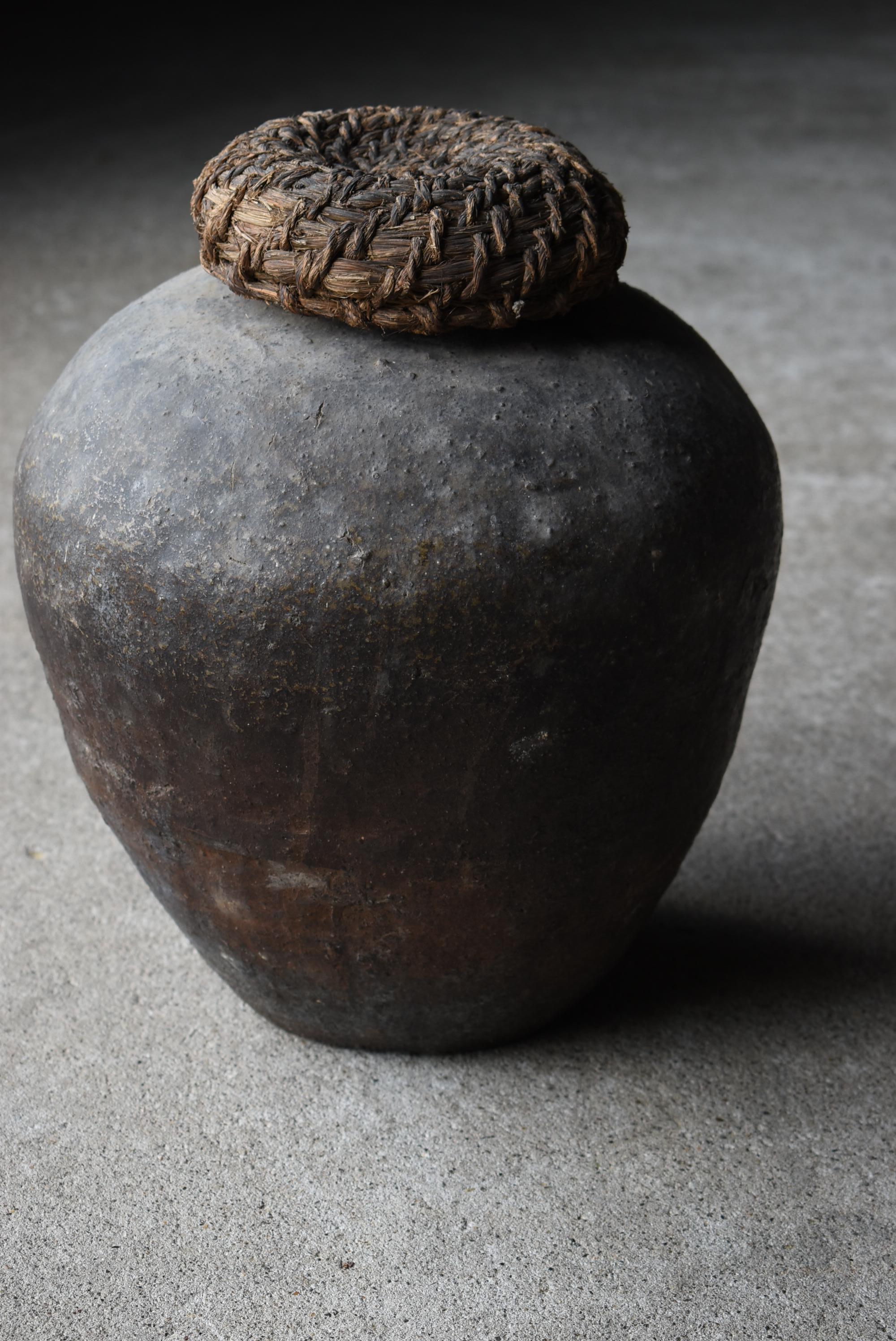 Japanese Antique Wabi-Sabi Pottery Vase 1800s-1860s / Tsubo 14