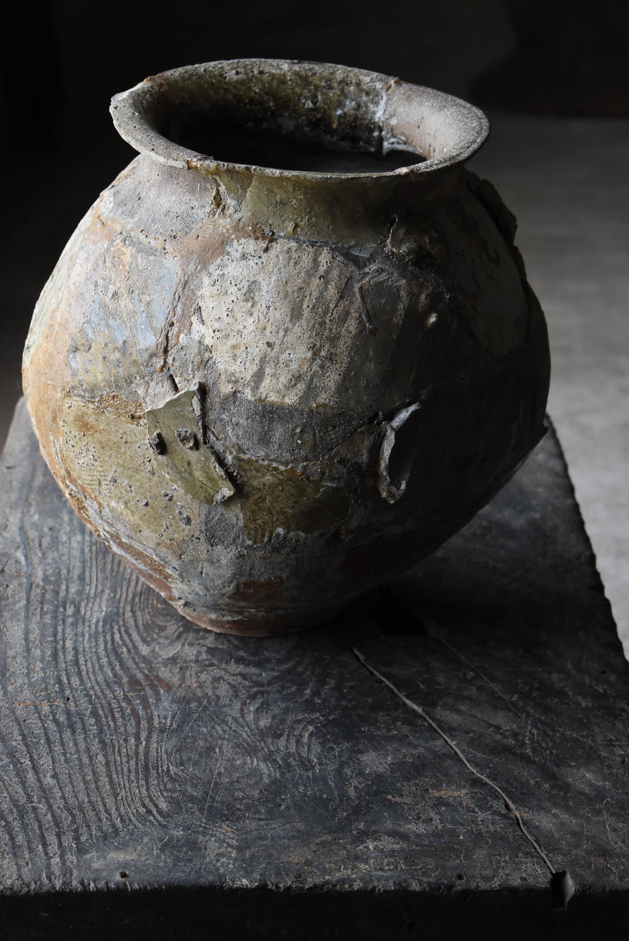 Japanese Antique Wabi Sabi Pottery Vase / Flower Vase Vessel Jar  11