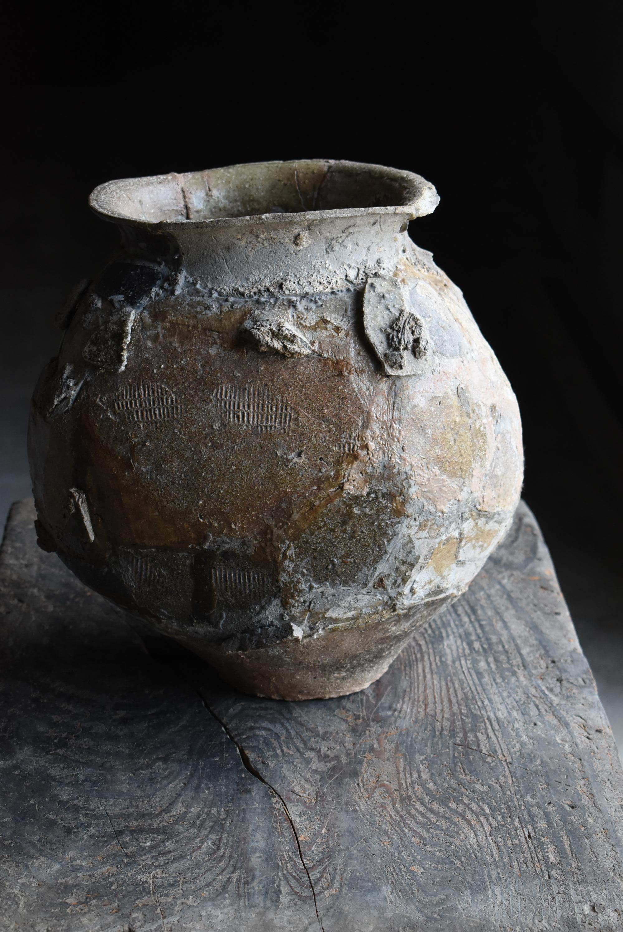 Japanese Antique Wabi Sabi Pottery Vase / Flower Vase Vessel Jar  12