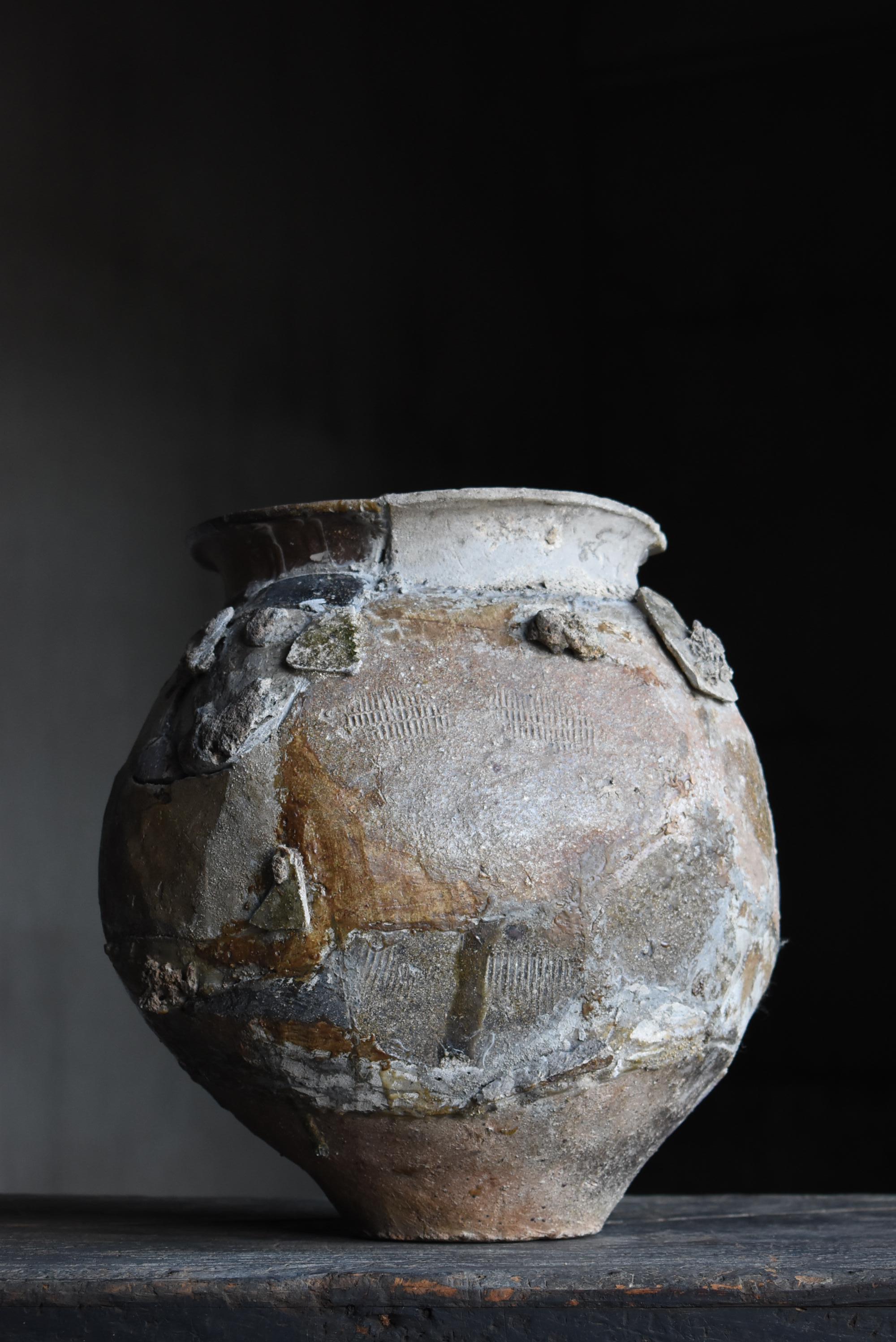 20th Century Japanese Antique Wabi Sabi Pottery Vase / Flower Vase Vessel Jar 