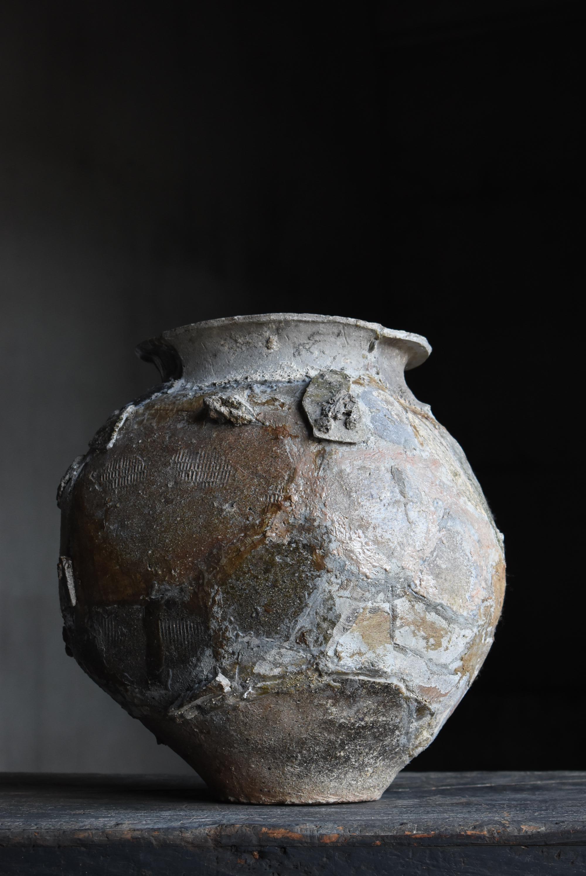 Japanese Antique Wabi Sabi Pottery Vase / Flower Vase Vessel Jar  1