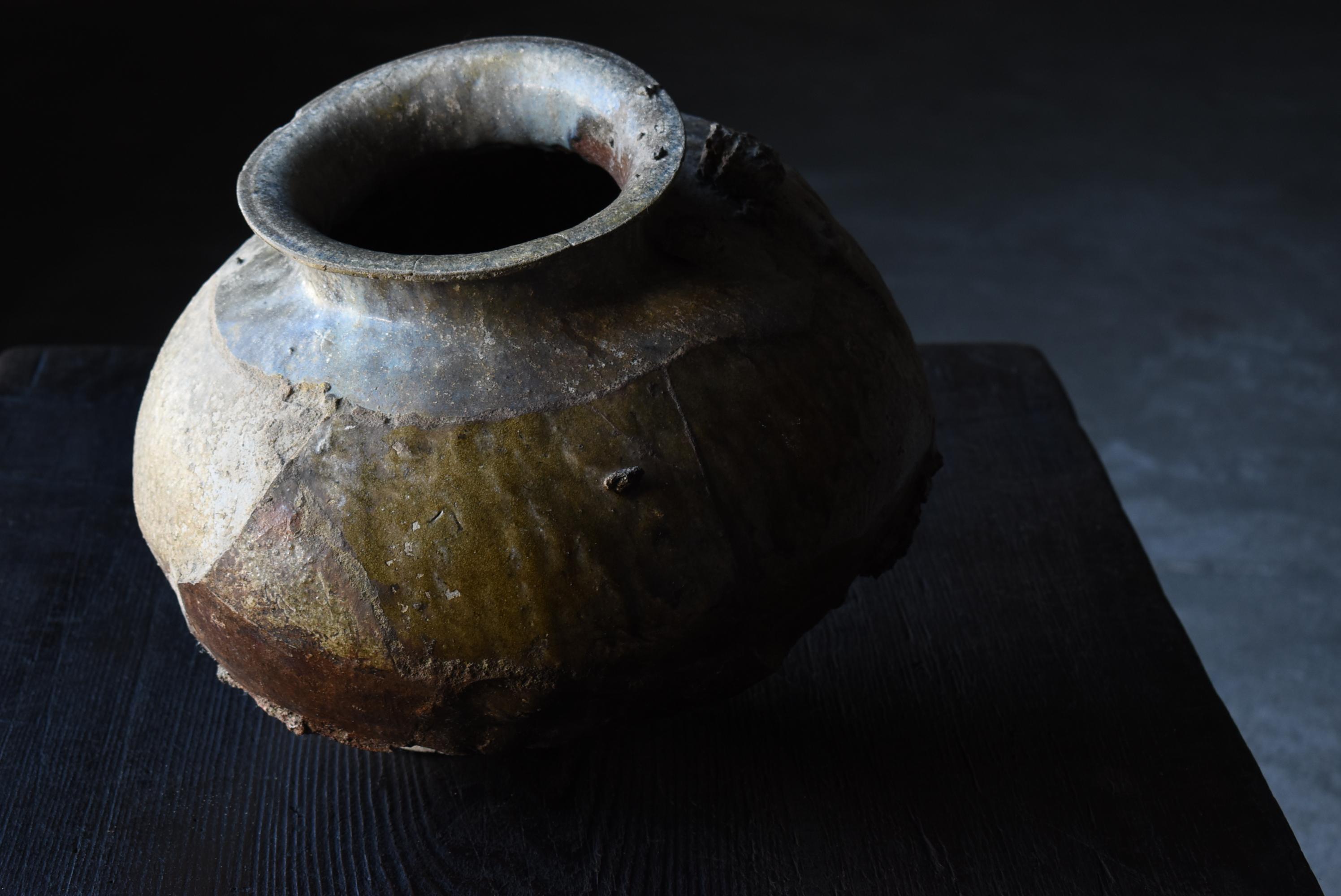 Japanese Antique Wabi Sabi Pottery Vase / Flower Vase Vessel Jar 11
