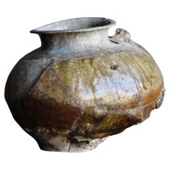 Japanese Antique Wabi Sabi Pottery Vase / Flower Vase Vessel Jar