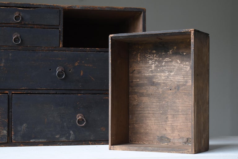 Japanese Antique Small Drawer 1860s-1900s / Cabinet Storage Tansu Wabisabi  For Sale at 1stDibs