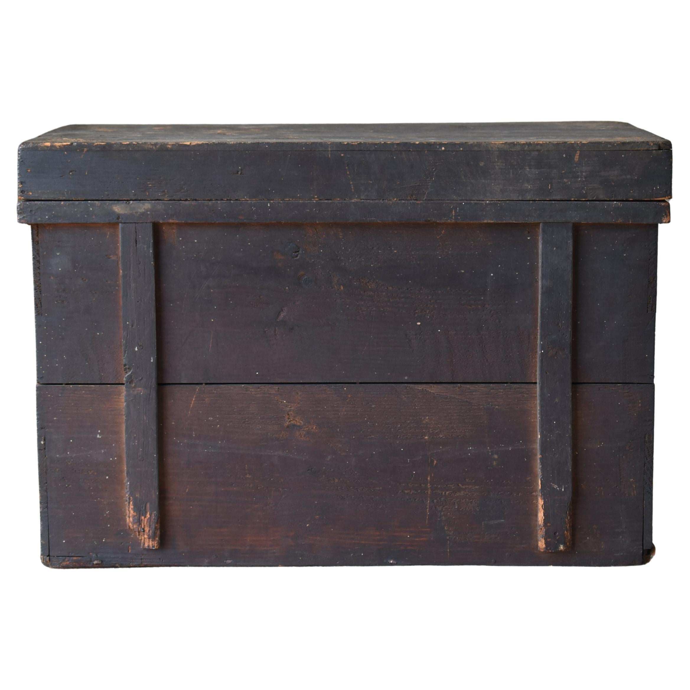 Antique Japanese Iron Mounted Tansu Suzuribako Wood Box For Sale at 1stDibs