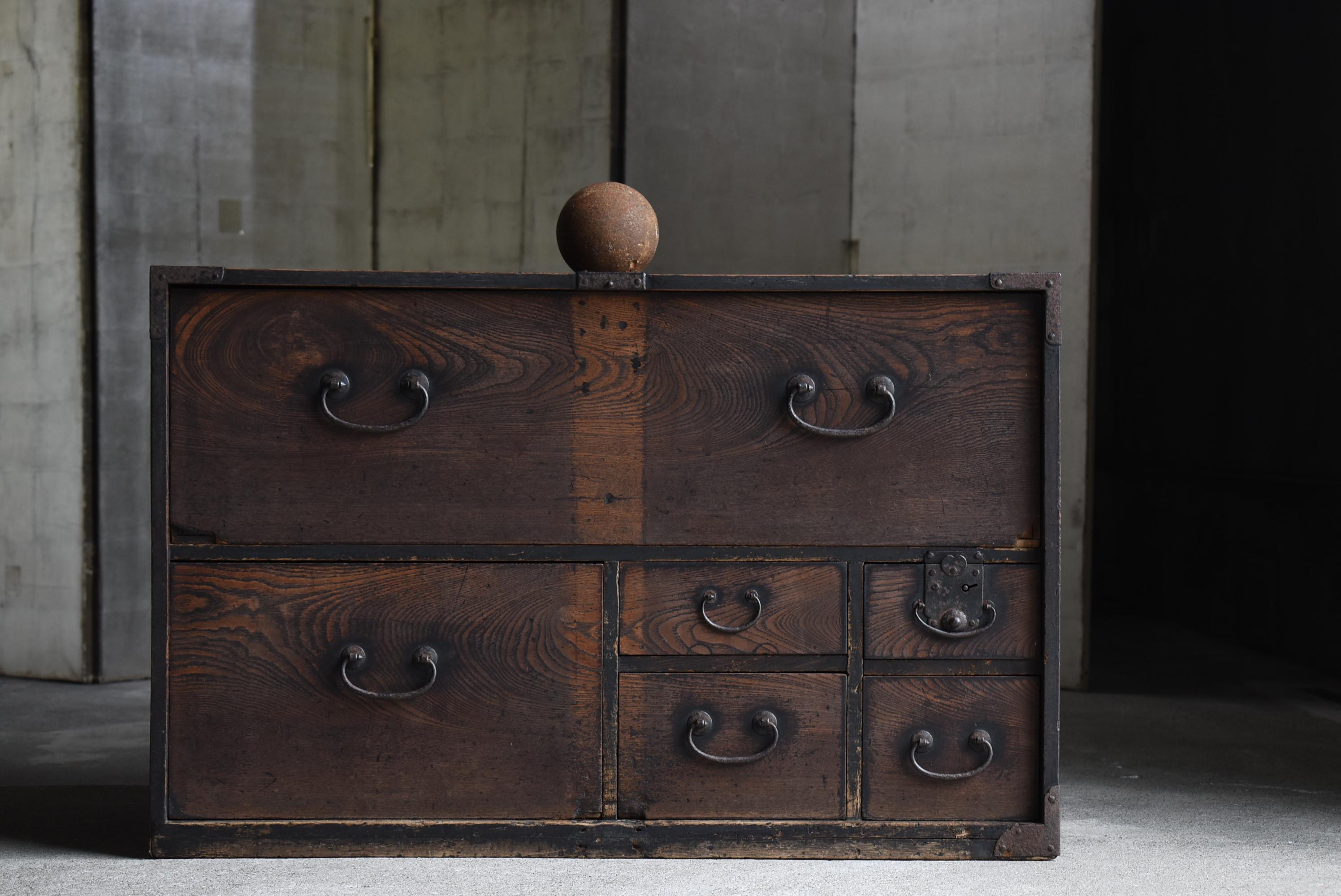 Japanische Antike Wabi-Sabi Tansu 1860-1900er Jahre / Schublade (Meiji-Periode)