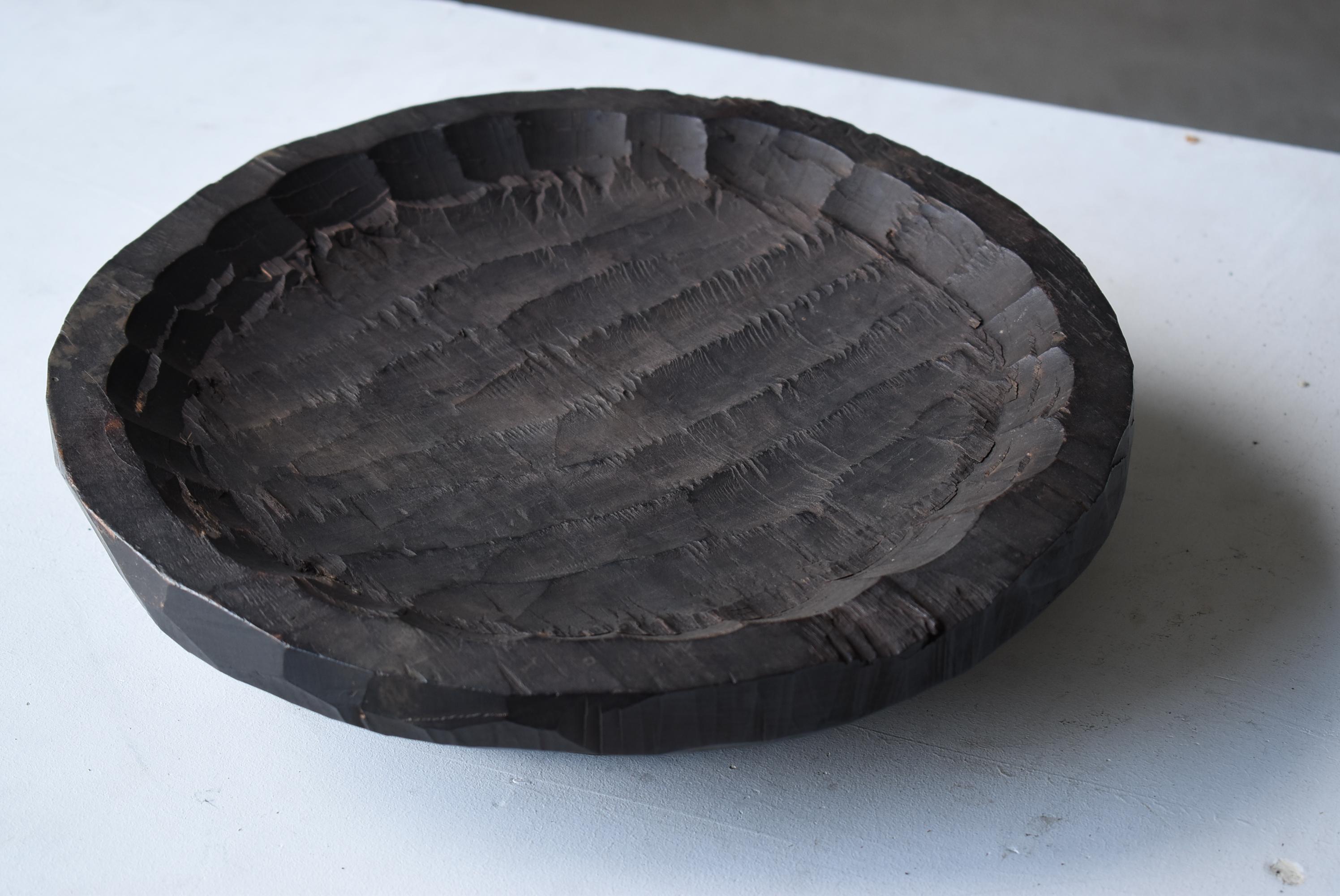 20th Century Japanese Antique Wabi Sabi Wood Tray 1860s-1900s / Wood Bowl Wood Plate Mingei