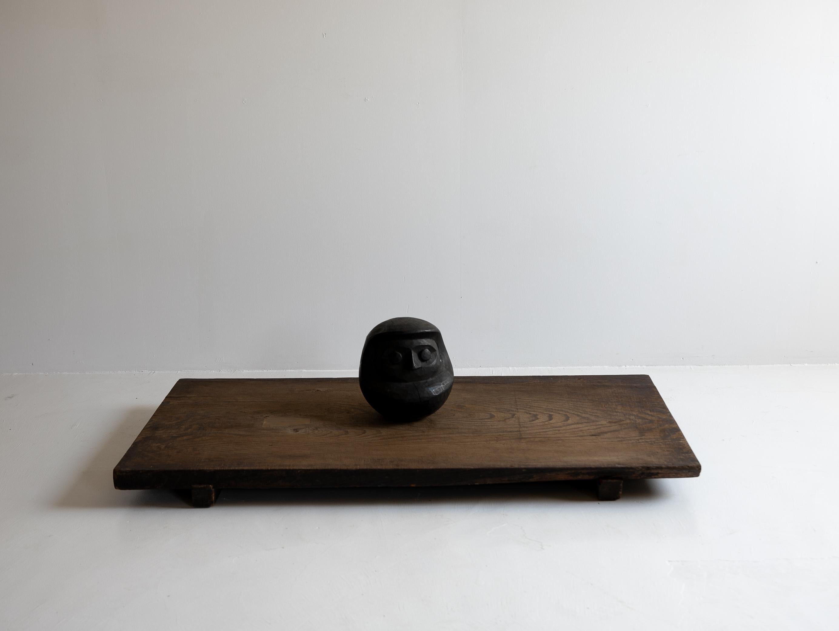 Meiji Japanese Antique Wabi Sabi Wooden Board 1860s-1900s / Abstract Art Low Table For Sale