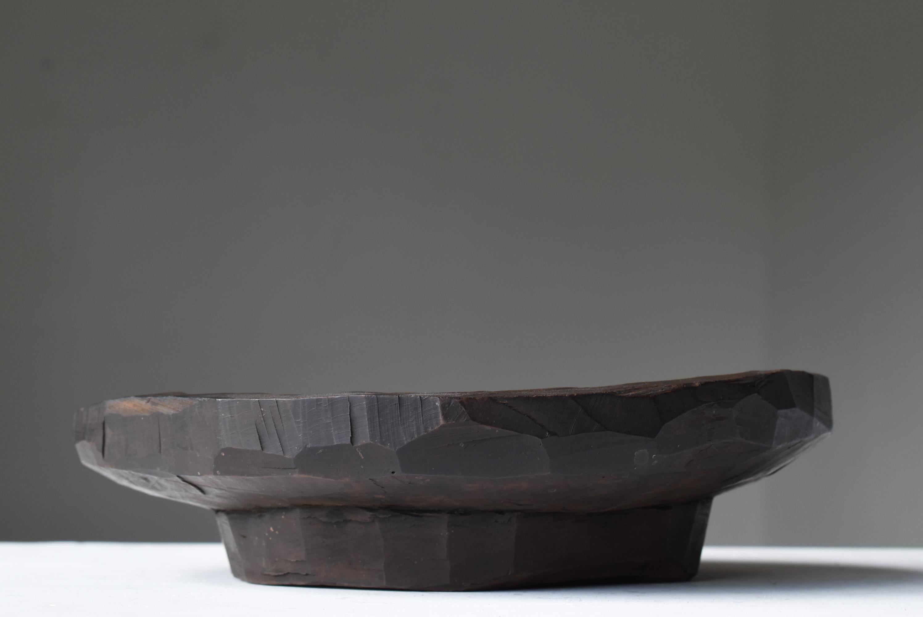 Japanese Antique Wabi Sabi Wooden Plate 1860s-1900s / Wood Bowl Mingei 5