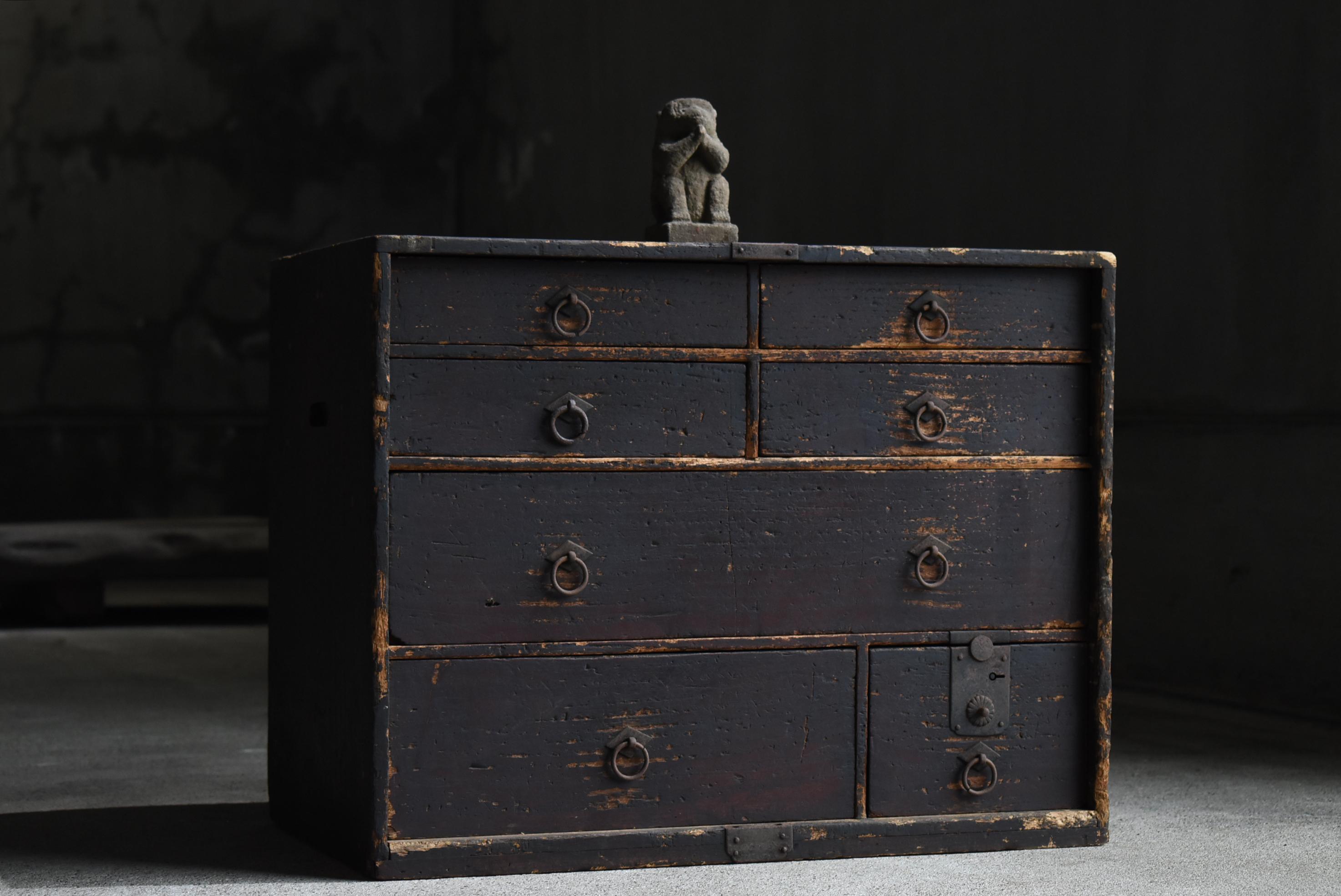 distressed black chest of drawers