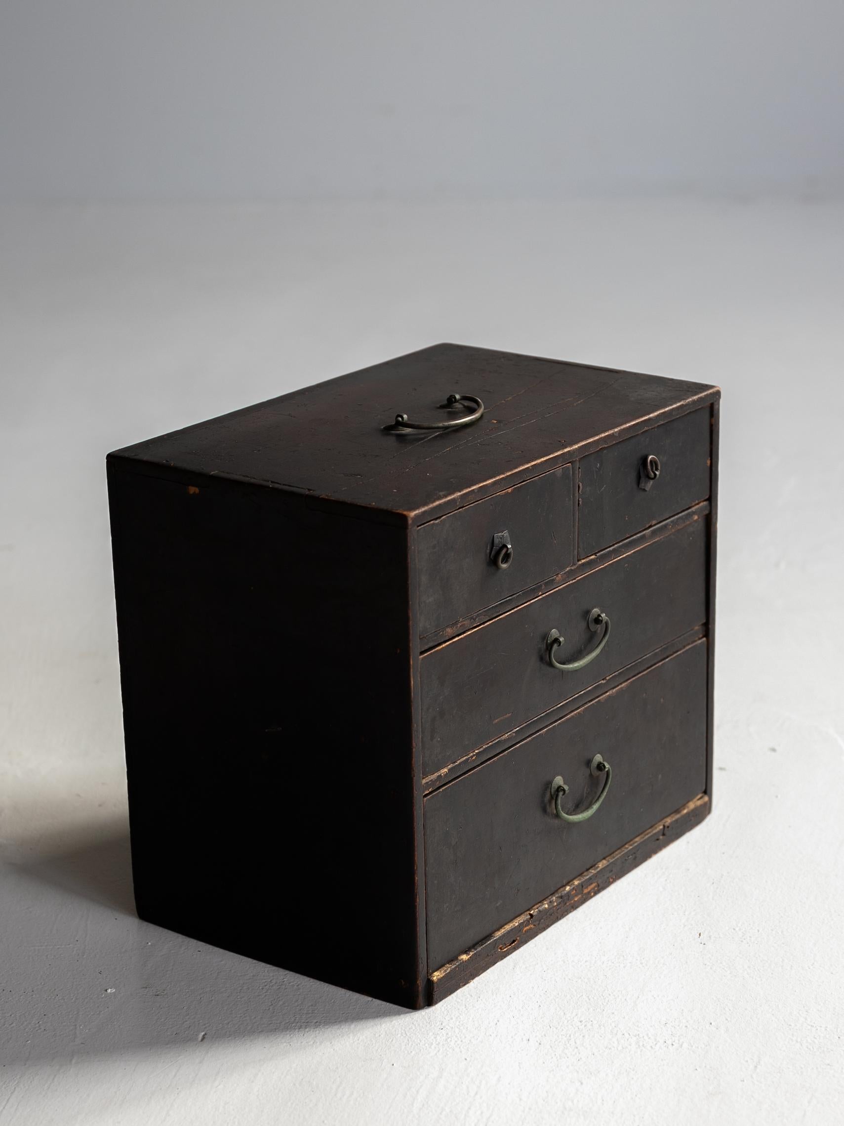 Cajón Wabisabi Antiguo Japonés Años 1860-1900 / Armario Almacenaje Tansu Mingei Carpintería en venta