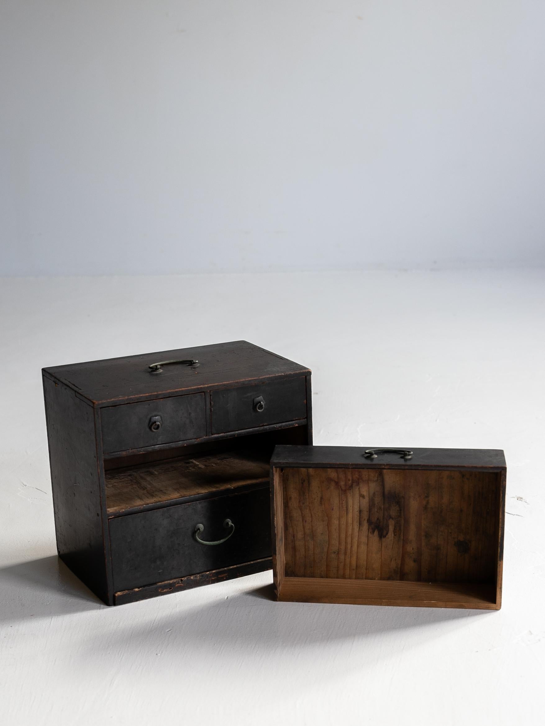 Cajón Wabisabi Antiguo Japonés Años 1860-1900 / Armario Almacenaje Tansu Mingei Cedro en venta