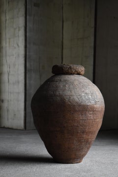 Japanese Antique Wabisabi Pottery Vase 1800s-1860s / Flower Vase Vessel