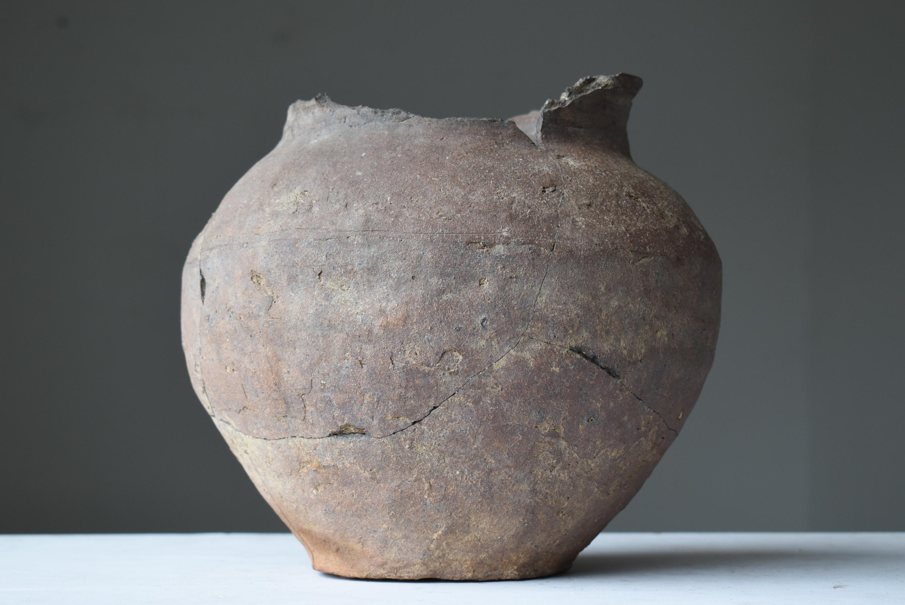 Japanese Antique Wabisabi Pottery Vase / Flower Vase Vessel Jar Tsubo 6