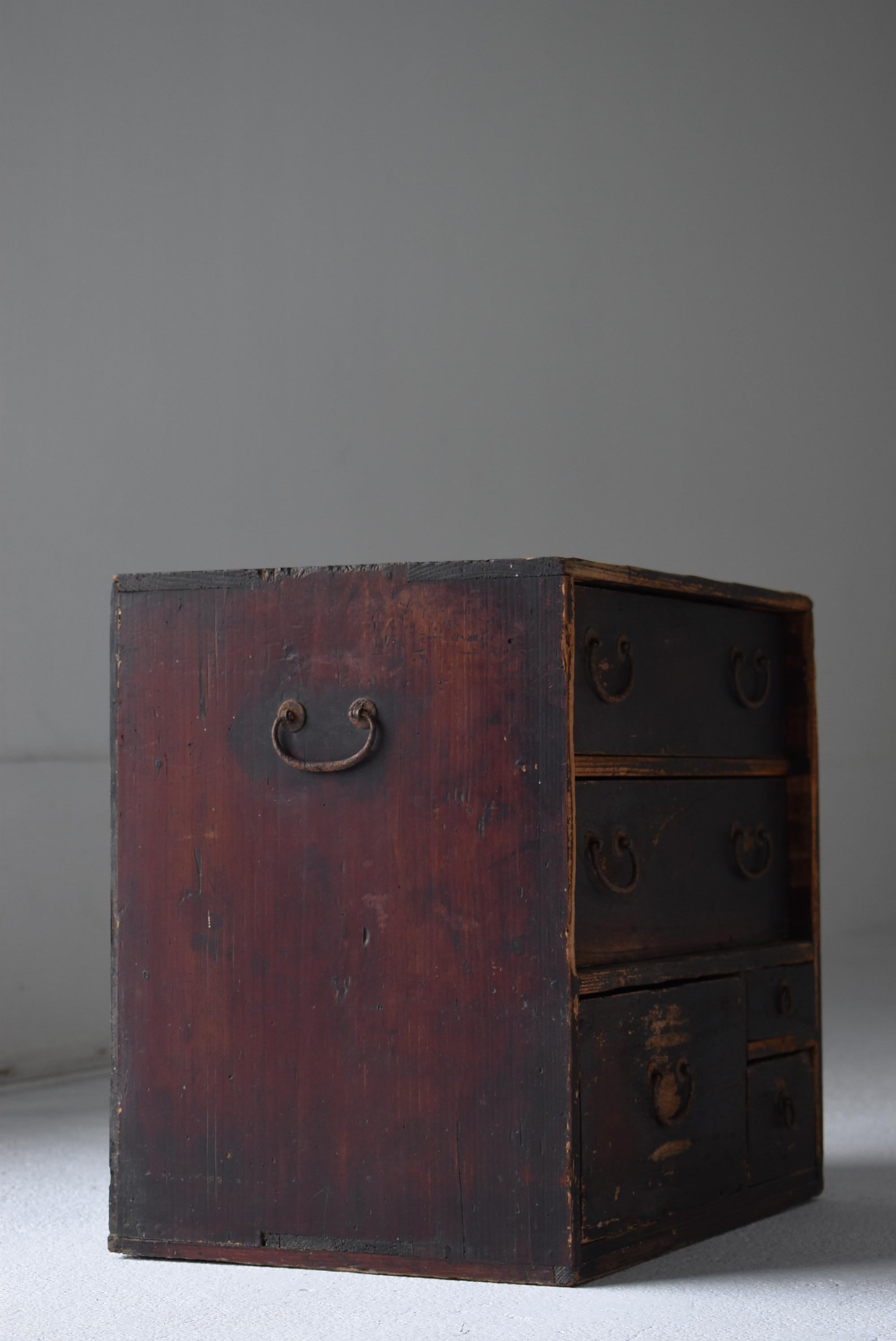 Cajón Pequeño Japonés Antiguo Wabisabi Años 1860-1900 / Tansu 3