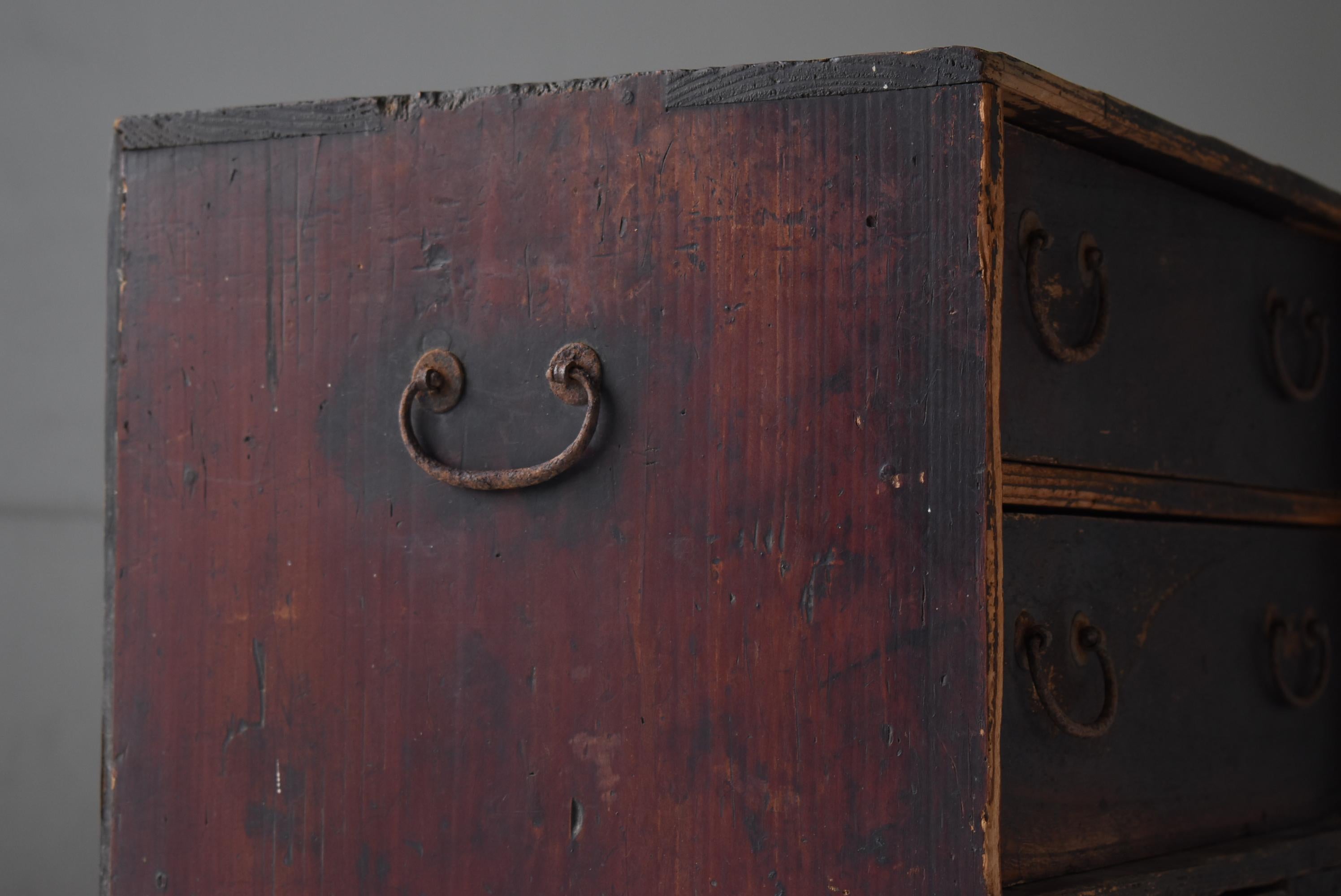 Cajón Pequeño Japonés Antiguo Wabisabi Años 1860-1900 / Tansu 4