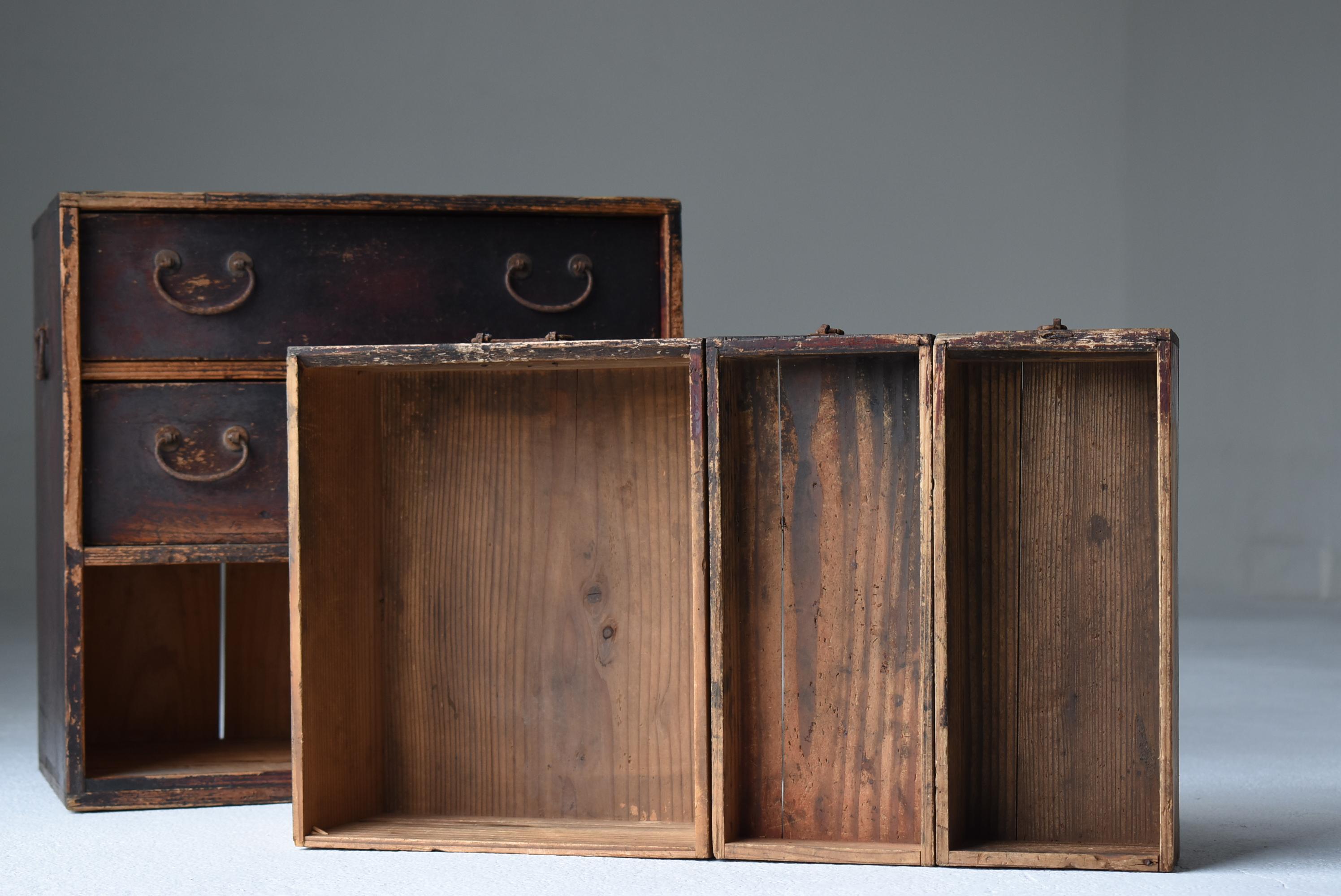 Cajón Pequeño Japonés Antiguo Wabisabi Años 1860-1900 / Tansu 1