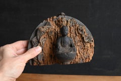 Japanese antique wall-hanging wooden Buddha statue/Edo period/1603-1868/Wabisabi