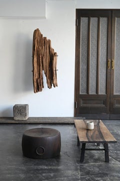 Japanese antique wall hanging wooden object/Wabi-Sabi withered ornament