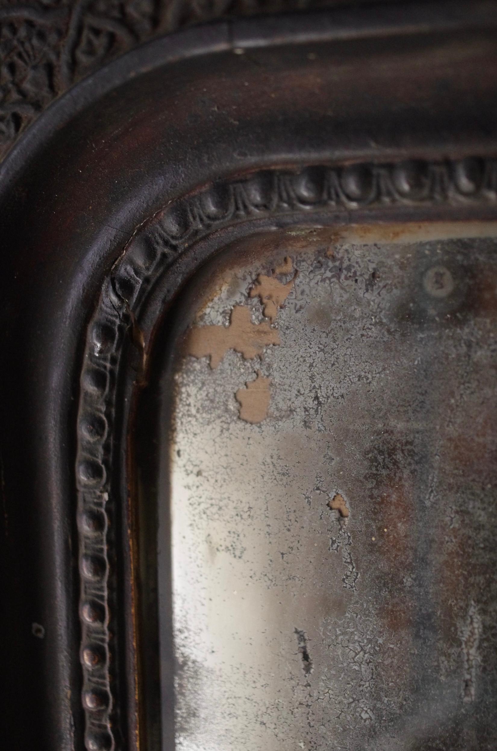 Japanese Antique Wall Mirror / Meiji Period 1908s Wabi-sabi For Sale 11