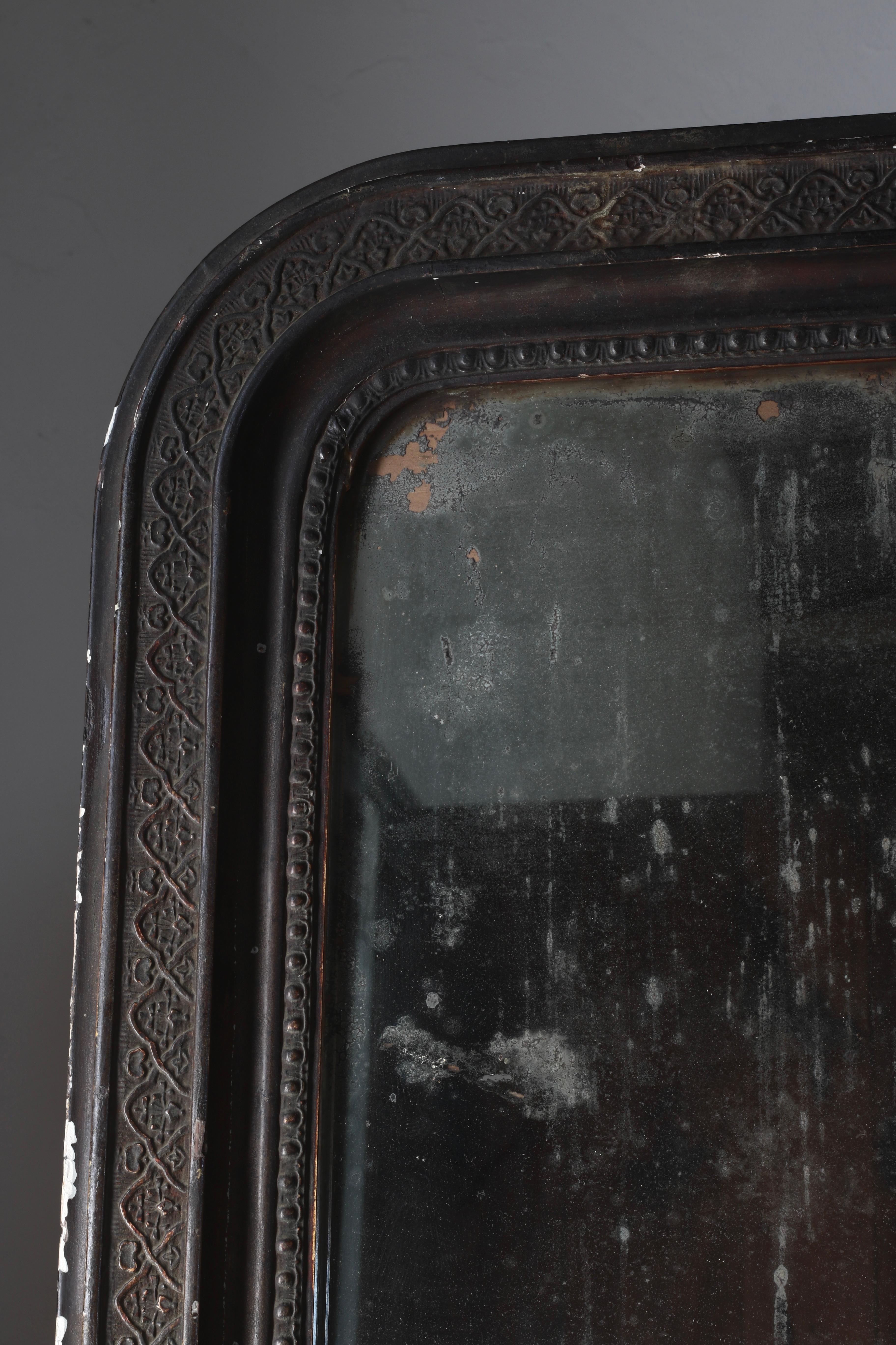 Cedar Japanese Antique Wall Mirror / Meiji Period 1908s Wabi-sabi For Sale