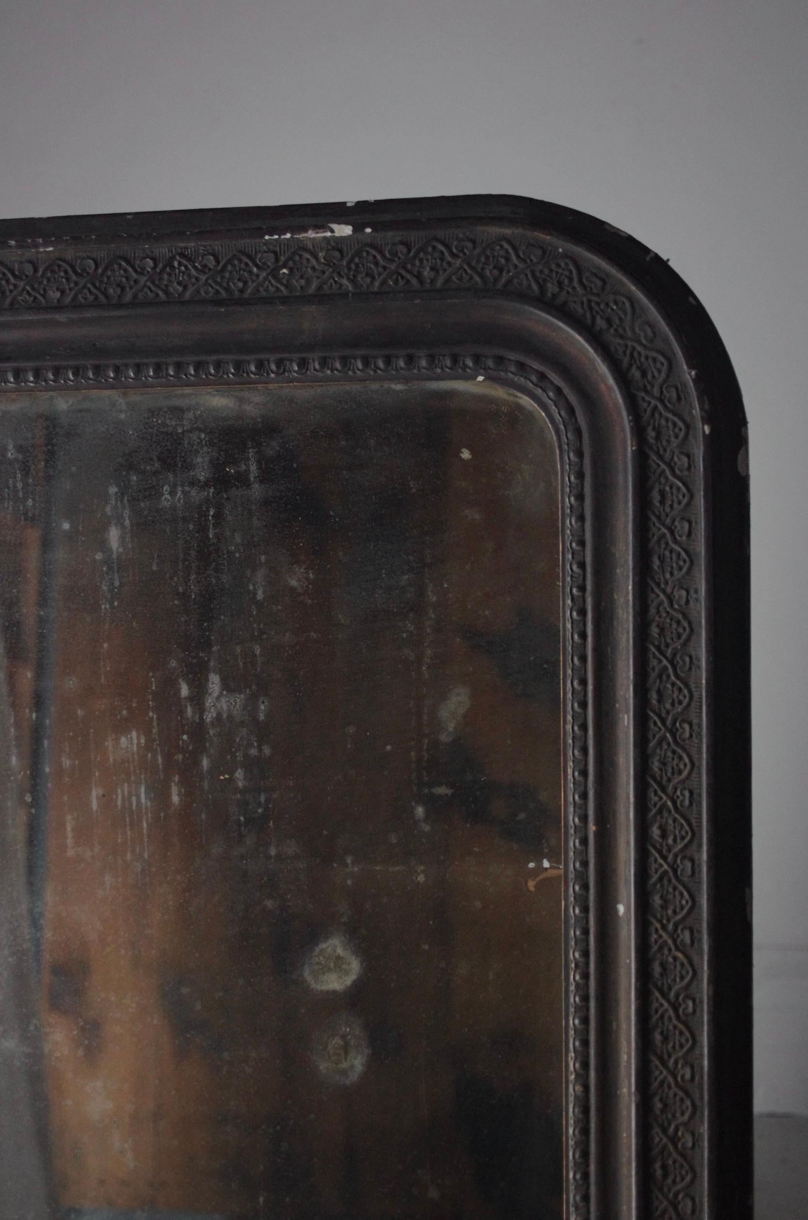 Japanese Antique Wall Mirror / Meiji Period 1908s Wabi-sabi For Sale 2
