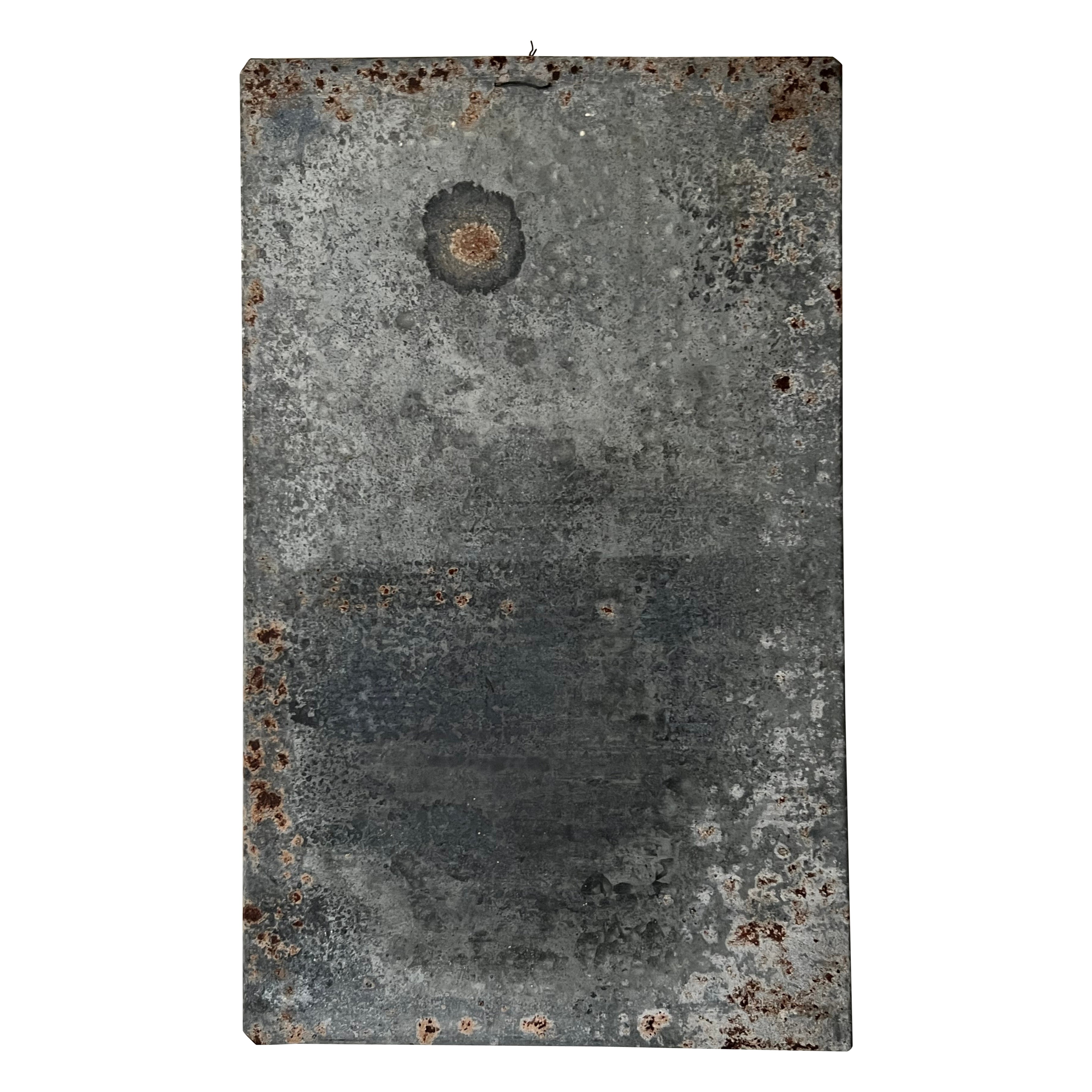 Tôle japonaise ancienne patinée · Œuvre d'art murale abstraite « wabi-sabi » du XIXe siècle