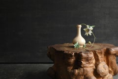 Japanese antique white-glazed sake bottle / [Satsuma ware] vase / 1700-1800s