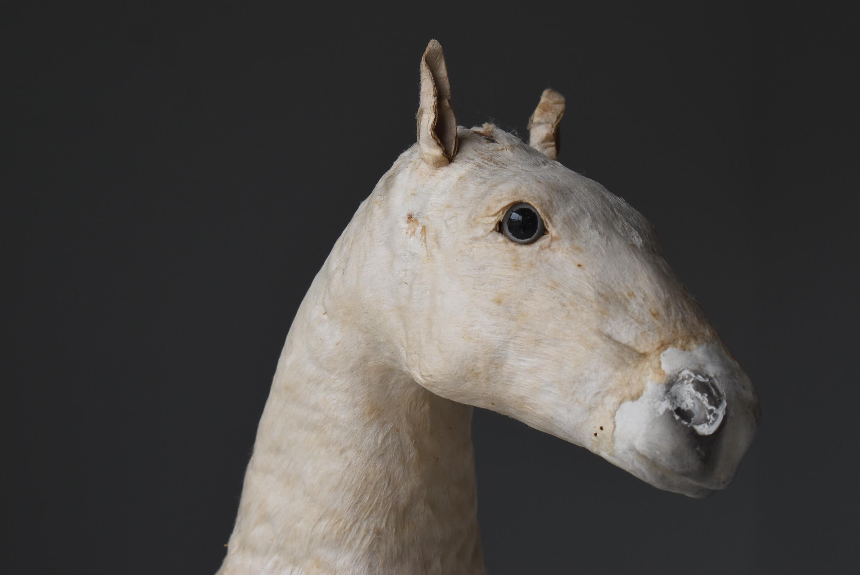 Japanese Antique White Horse Figurine 1920s-1940s / Wabisabi Object 3