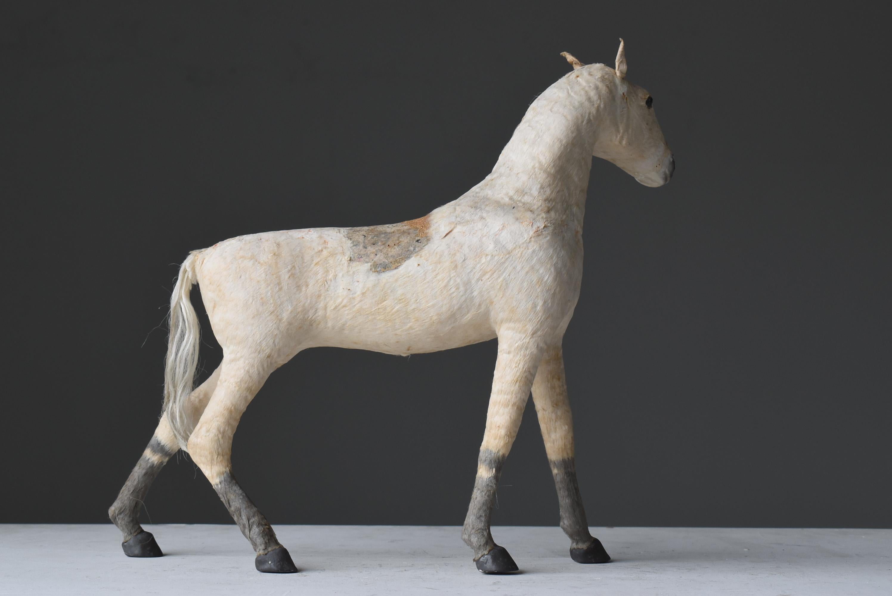 Japanese Antique White Horse Figurine 1920s-1940s / Wabisabi Object 5