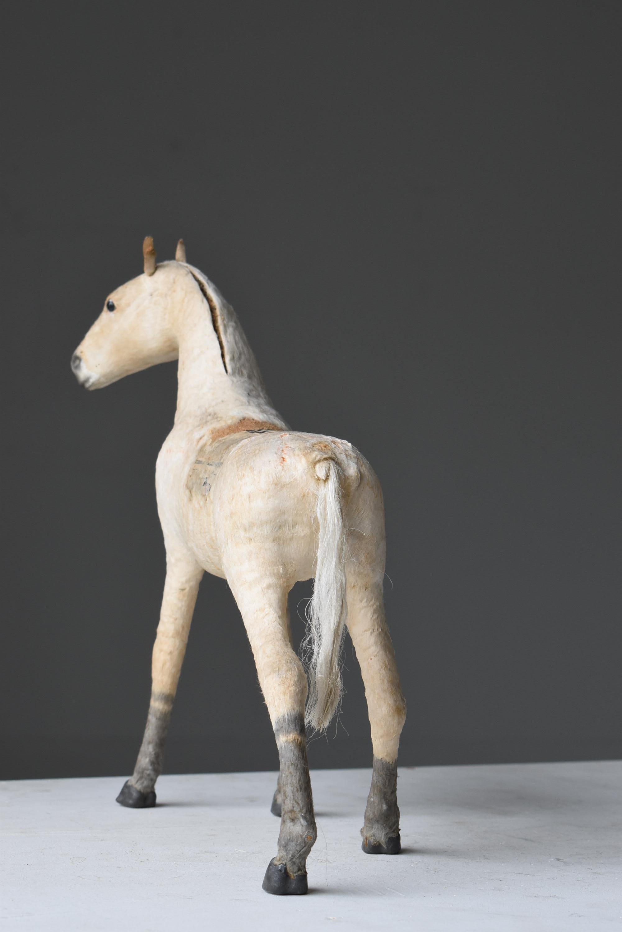 Japanese Antique White Horse Figurine 1920s-1940s / Wabisabi Object 6