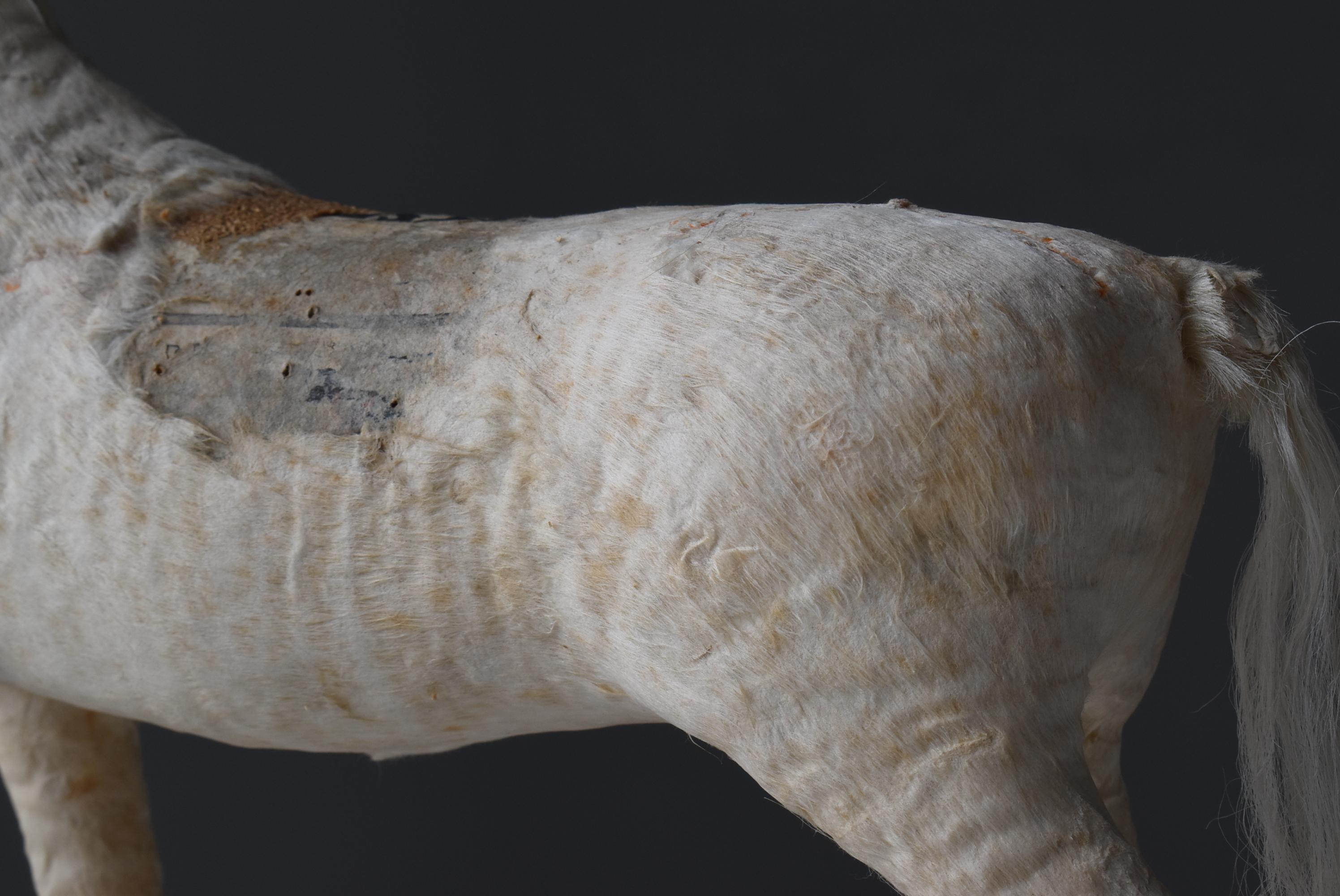 Japanese Antique White Horse Figurine 1920s-1940s / Wabisabi Object 1