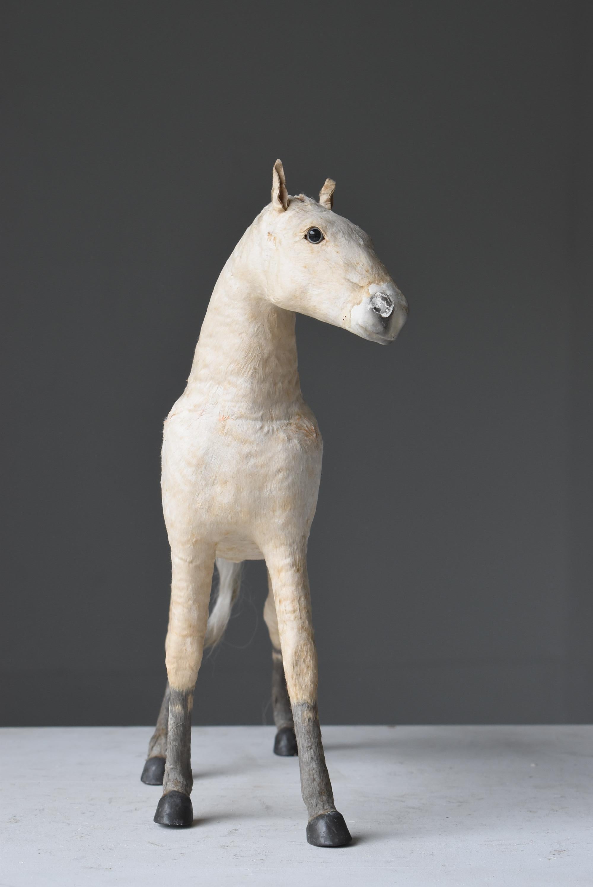 Japanese Antique White Horse Figurine 1920s-1940s / Wabisabi Object 2