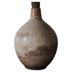 Bouteille Sake japonaise ancienne en porcelaine blanche / Objet de vase / Wabi-sabi Mingei