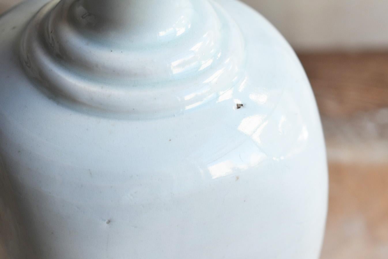 Japanese antique white porcelain vase/1818-1900/”Iwatani ware”/rare sake bottle For Sale 6