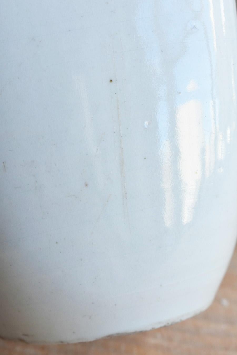 Japanese antique white porcelain vase/1818-1900/”Iwatani ware”/rare sake bottle For Sale 8