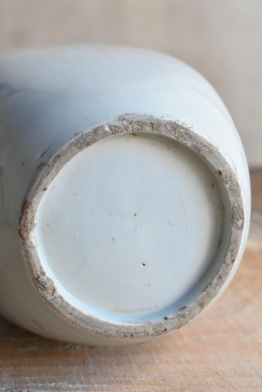 Japanese antique white porcelain vase/1818-1900/”Iwatani ware”/rare sake bottle For Sale 9