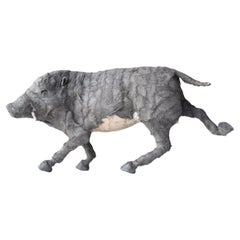 Japanese Antique Wild Boar 1940s-1960s / Animal Figurine Object Wabi Sabi