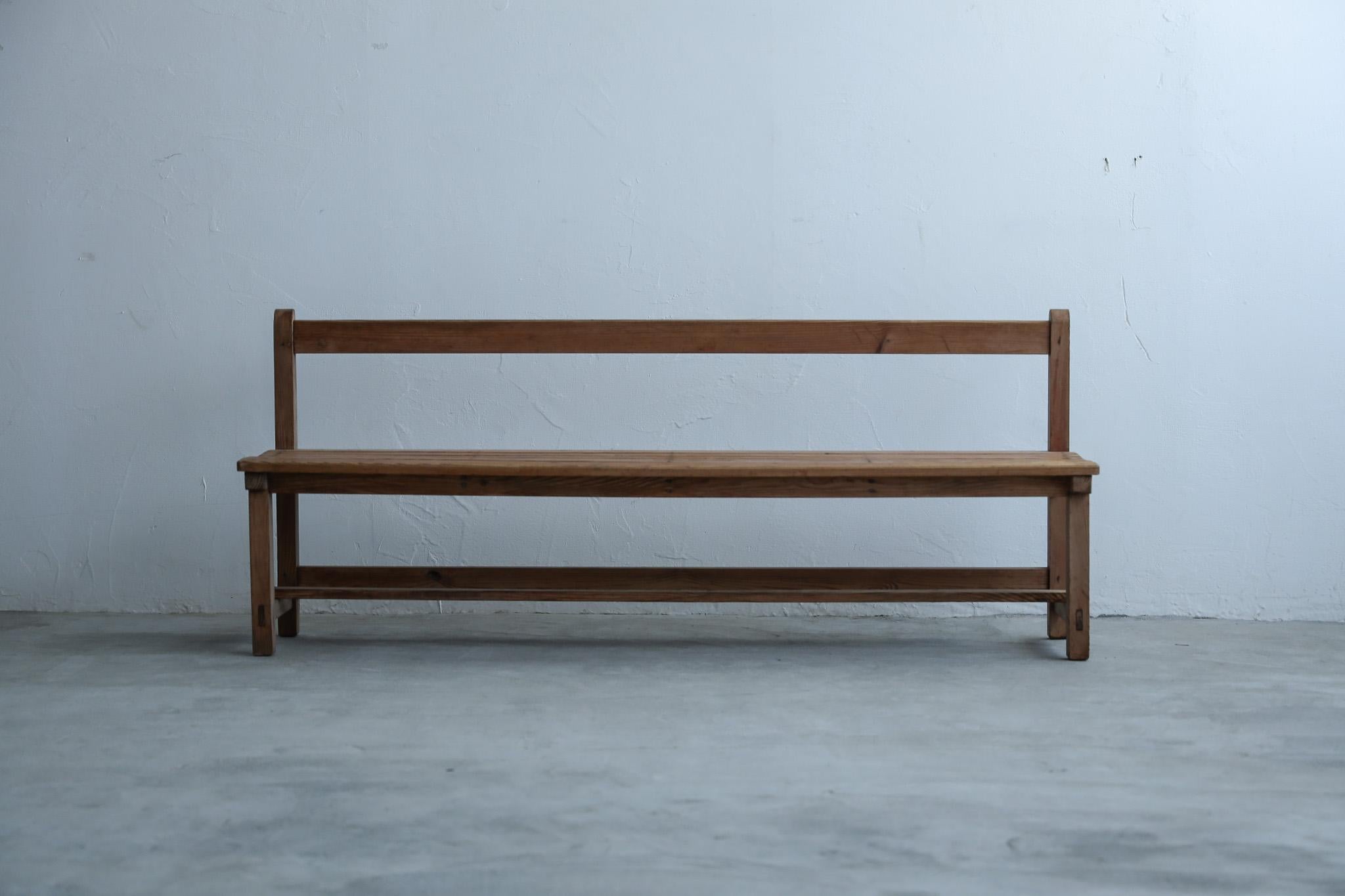 Japanese Antique Wood Bench, Rustic Wooden Chair, Wabi-Sabi For Sale 3