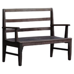 Japanese Antique Wood Bench, Primitive Wooden Chair, Wabi-Sabi