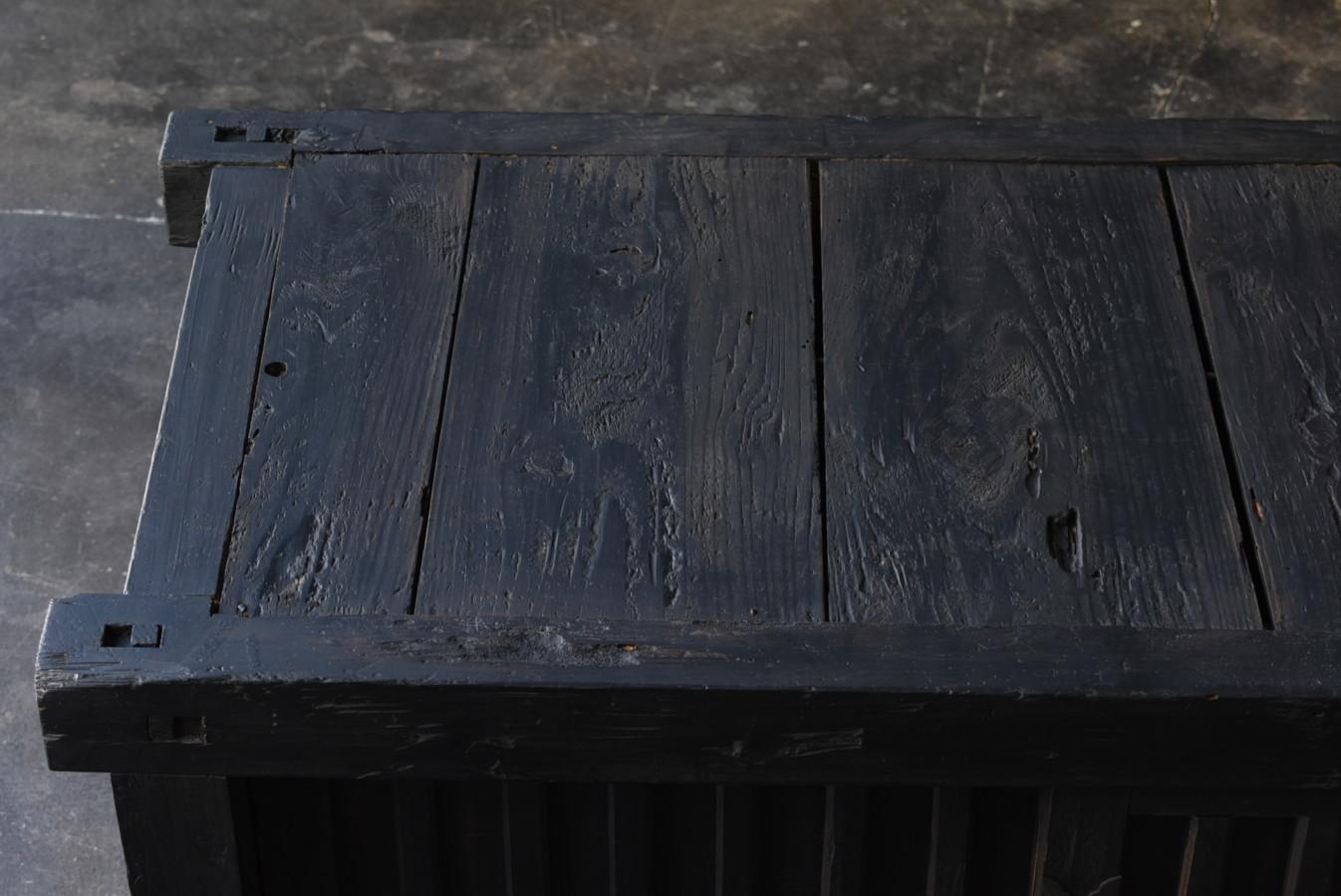 Japanese Antique Wood Black Low Board/1868-1912/TV Board/Wabi Sabi Sideboard 7