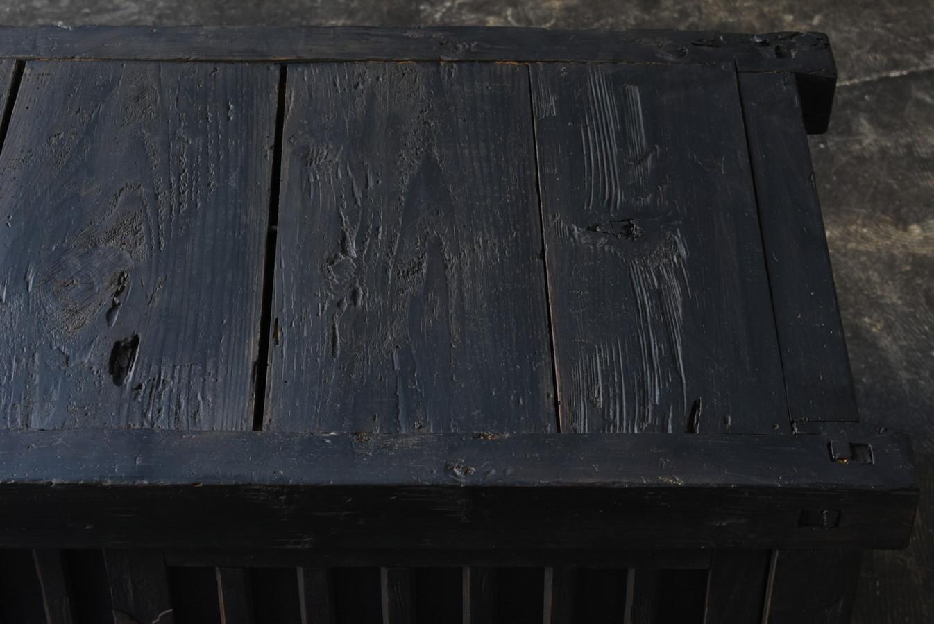 Japanese Antique Wood Black Low Board/1868-1912/TV Board/Wabi Sabi Sideboard 8