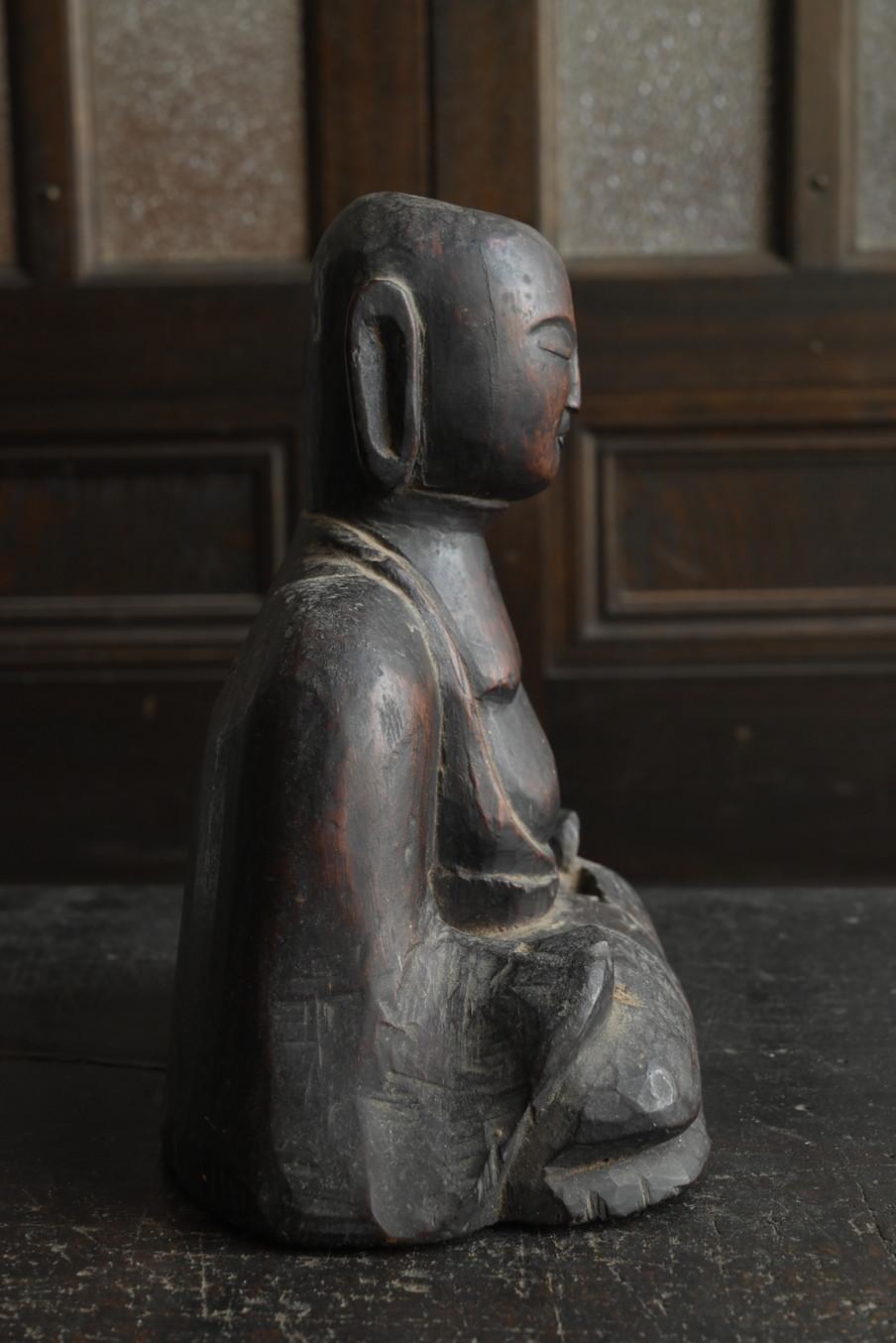 Japanischer antiker geschnitzter Buddha aus Holz/1800er/late Edo-Periode/Volks Buddha im Angebot 4