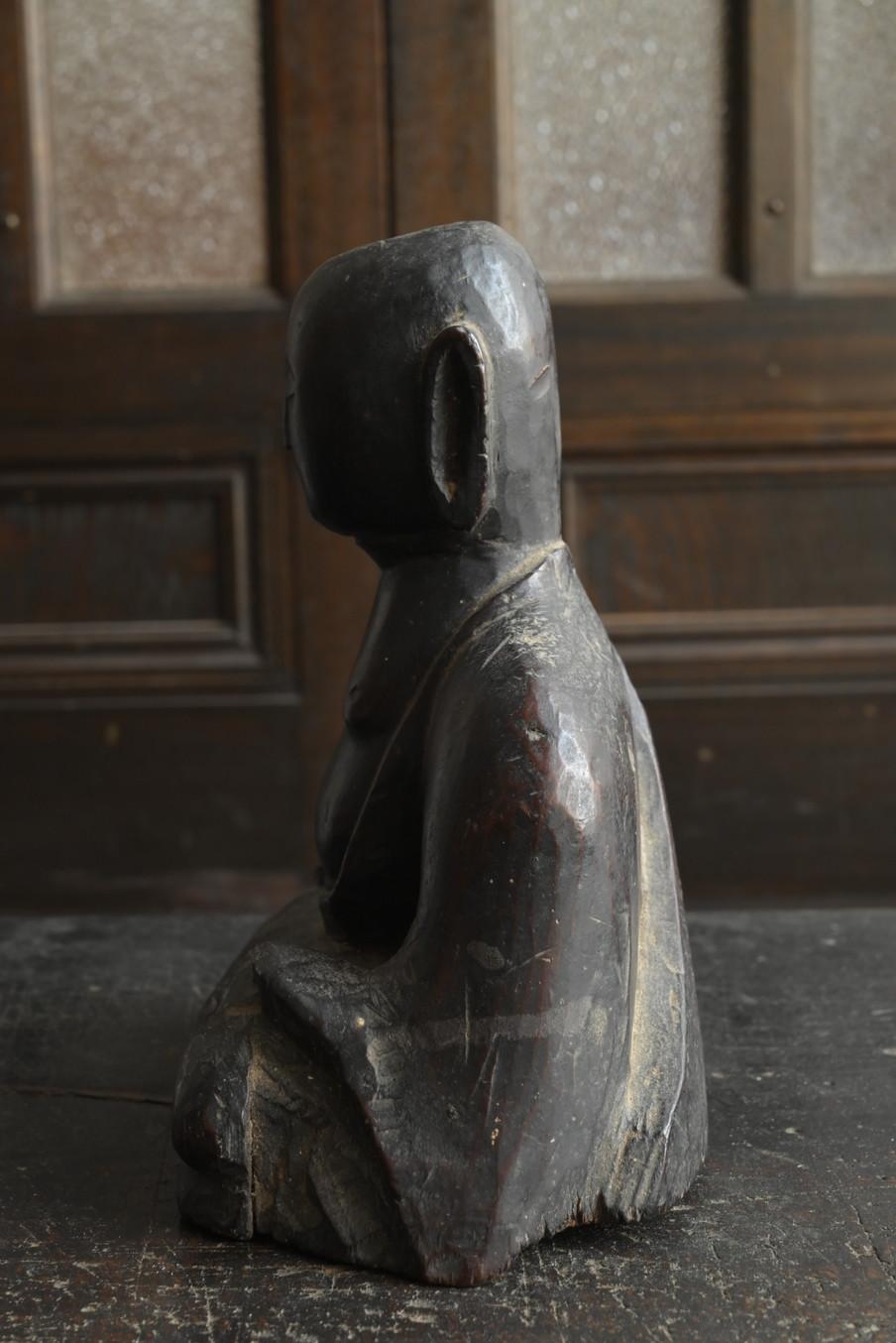 Japanischer antiker geschnitzter Buddha aus Holz/1800er/late Edo-Periode/Volks Buddha im Angebot 5