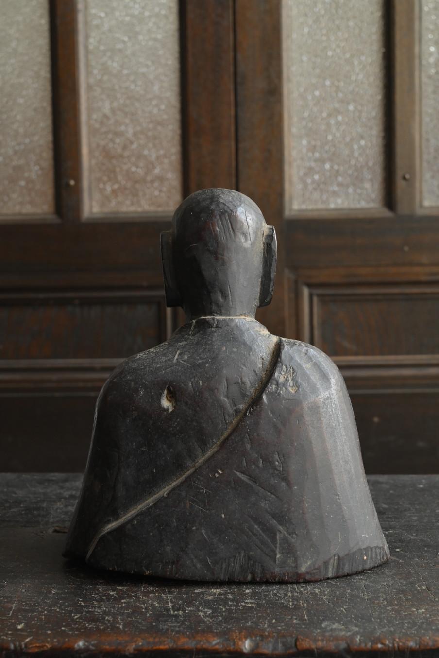 Japanischer antiker geschnitzter Buddha aus Holz/1800er/late Edo-Periode/Volks Buddha im Angebot 6