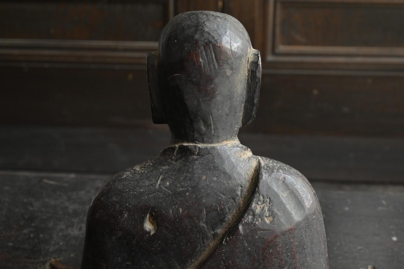 Japanischer antiker geschnitzter Buddha aus Holz/1800er/late Edo-Periode/Volks Buddha im Angebot 7
