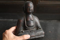 Japanese antique wood carved Buddha/1800s/late Edo period/folk Buddha